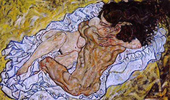  Egon Schiele Embrace (also known as Lovers II) - Canvas Art Print