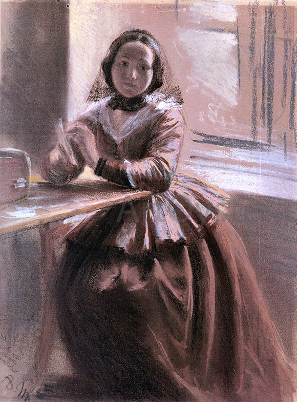  Adolph Von Menzel Emilie, Die Schwester Menzels - Canvas Art Print