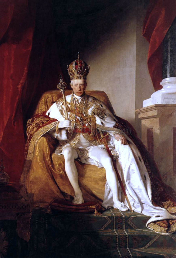  Friedrich Von Amerling Emperor Franz I of Austria in his Coronation Robes - Canvas Art Print