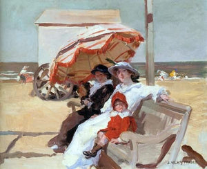  Julio Vila Prades En la Playa - Canvas Art Print