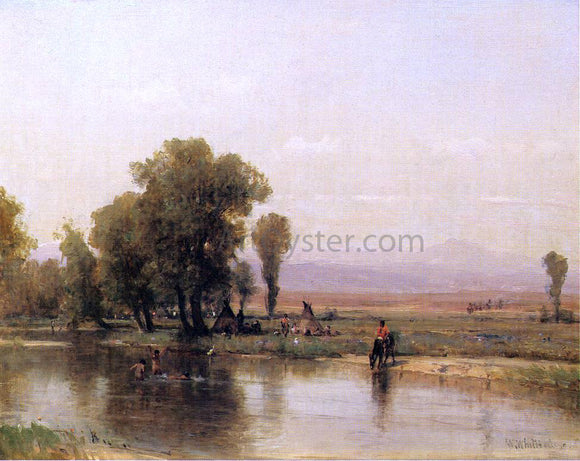  Thomas Worthington Whittredge Encampment on The Platte River - Canvas Art Print