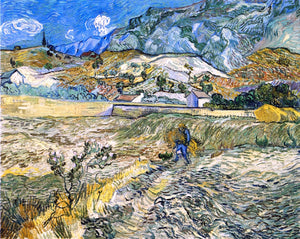  Vincent Van Gogh Enclosed Field with Peasant (also known as Landscape at Saint-Remy) - Canvas Art Print