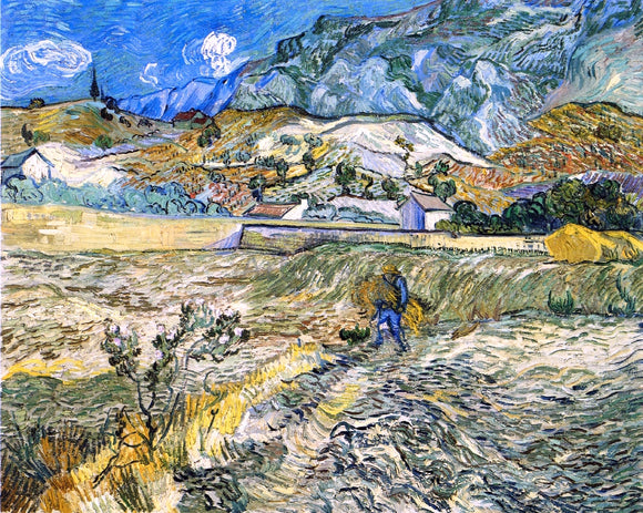  Vincent Van Gogh Enclosed Field with Peasant (also known as Landscape at Saint-Remy) - Canvas Art Print