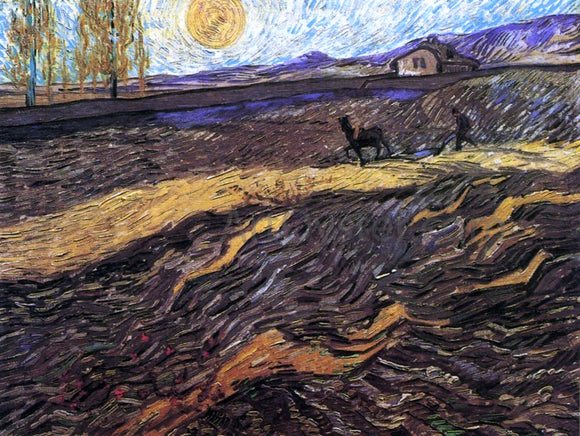  Vincent Van Gogh Enclosed Field with Poughman - Canvas Art Print