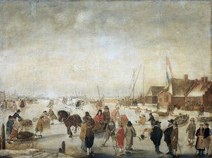  Barend Avercamp Enjoying the Ice - Canvas Art Print