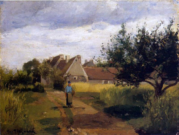  Camille Pissarro Entering a Village - Canvas Art Print