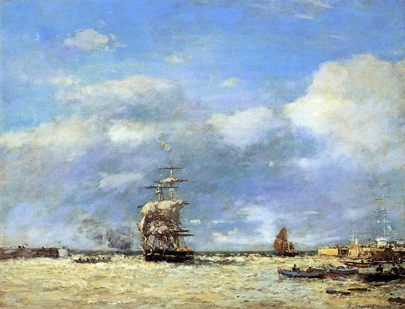  Eugene-Louis Boudin Entering the Port of Havre - Canvas Art Print