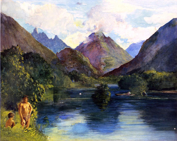  John La Farge Entrance to Tautira River, Tahiti - Canvas Art Print