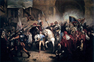  Giuseppe Bezzuoli Entry of Charles VIII into Florence - Canvas Art Print