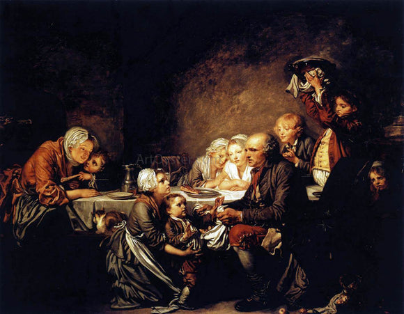  Jean Baptiste Greuze Epiphany (Le gateau des rois) - Canvas Art Print