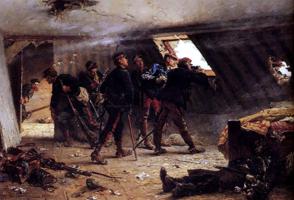 Alphonse De Neuville Episode From The Franco-Prussian War - Canvas Art Print
