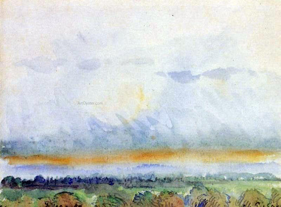  Camille Pissarro Eragny, Sunset - Canvas Art Print