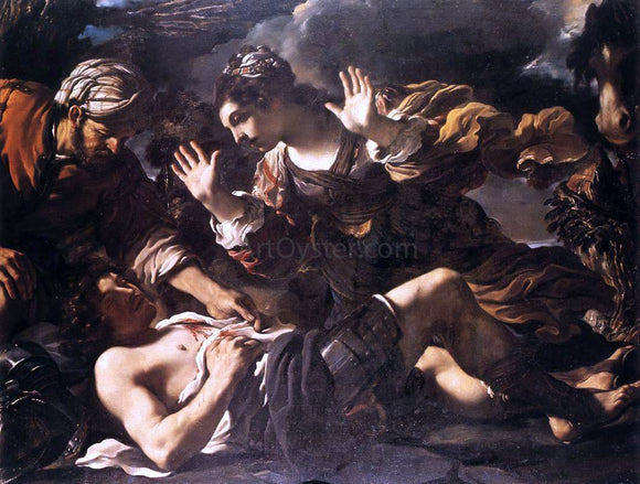  Guercino Ermina Finds the Wounded Tancred - Canvas Art Print