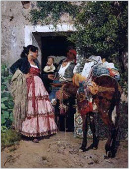  Ramon Tusquets Maignon Escena Constumbrista - Canvas Art Print