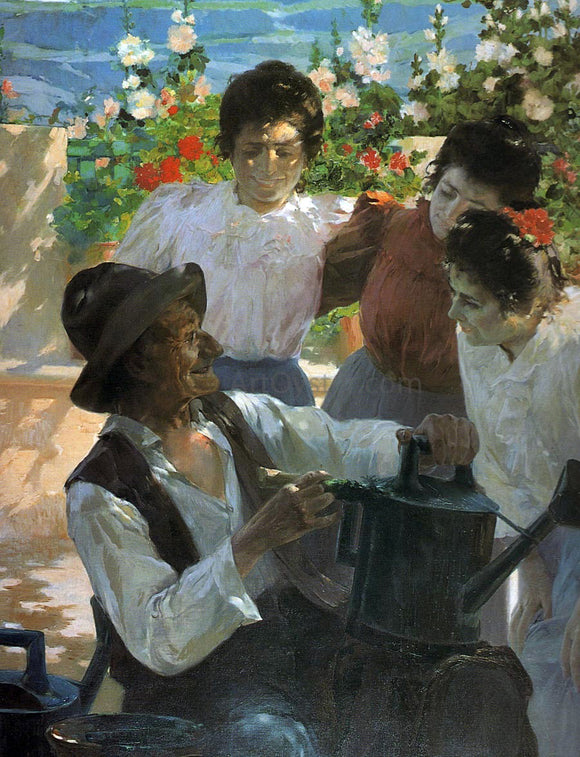  Fernando Cabrera Canto Escena en el Jardin - Canvas Art Print
