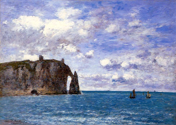  Eugene-Louis Boudin Etretat: La Falaise d'Aval - Canvas Art Print