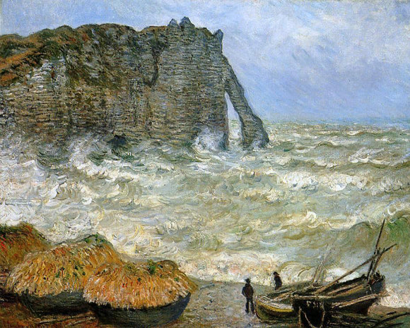  Claude Oscar Monet Etretat, Rough Sea - Canvas Art Print