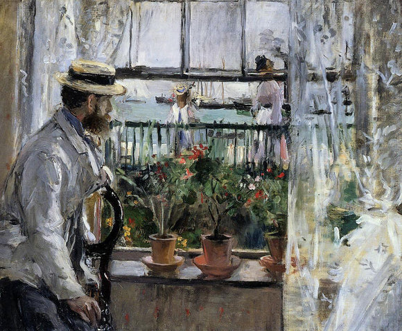  Berthe Morisot Eugene Manet on the Isle of Wight - Canvas Art Print