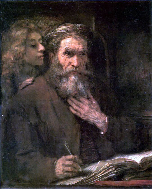  Rembrandt Van Rijn Evangelist Matthew - Canvas Art Print