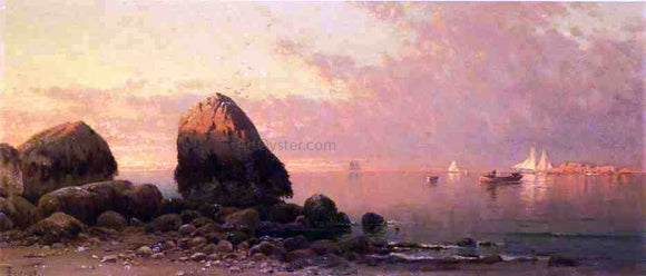  Alfred Thompson Bricher Evening at Scituate - Low Tide - Canvas Art Print