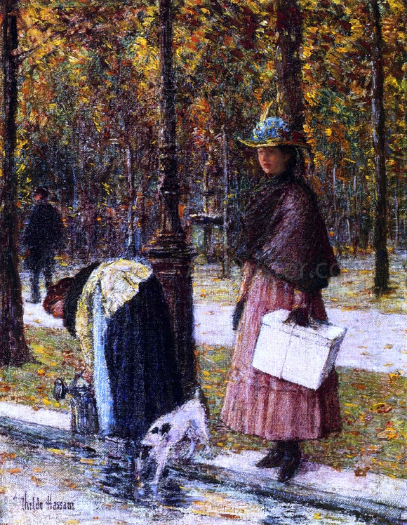  Frederick Childe Hassam Evening, Champs-Elysees (also known as Pres du Louvre) - Canvas Art Print