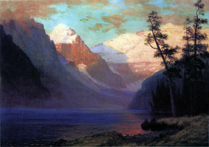  Albert Bierstadt Evening Glow, Lake Louise - Canvas Art Print