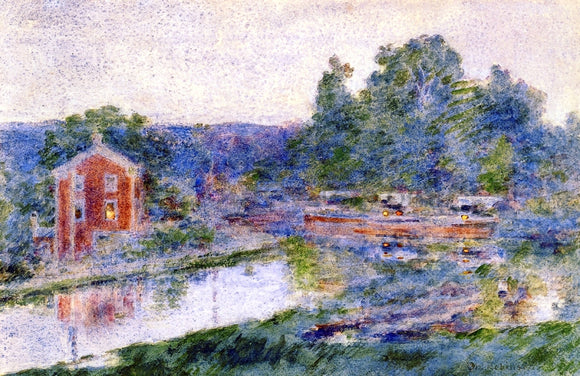  Theodore Robinson Evening on the Canal - Canvas Art Print