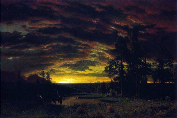  Albert Bierstadt Evening on the Prarie - Canvas Art Print