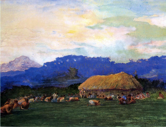  John La Farge Evening Prayer in Devil Country, Fiji, Ngalawana, July 5, 1891 - Canvas Art Print