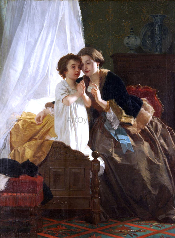  Eugene-Ernest Hillemacher An Evening Prayer - Canvas Art Print