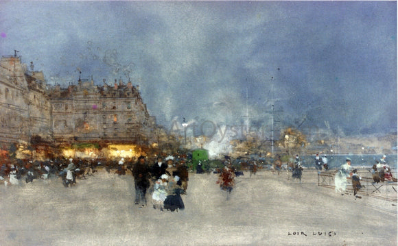  Luigi Loir Evening Promenade, Le Havre - Canvas Art Print