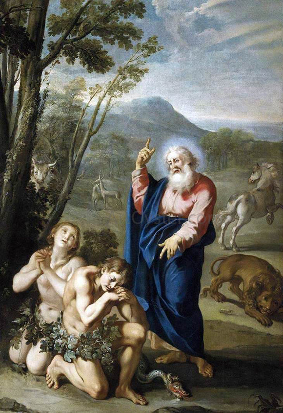  Aureliano Milani Expulsion of Adam and Eve - Canvas Art Print