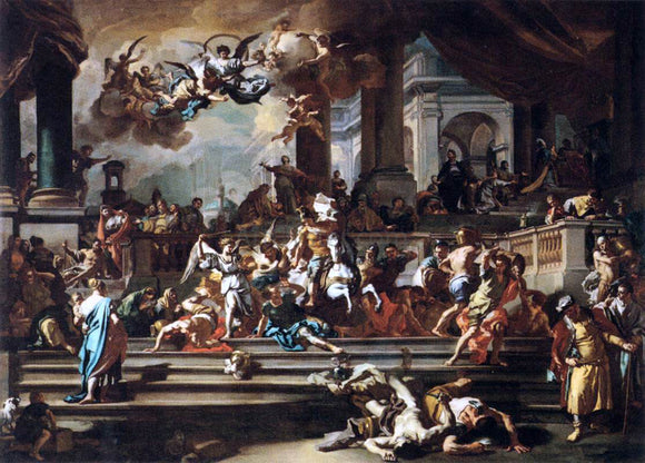  Francesco Solimena Expulsion of Heliodorus from the Temple - Canvas Art Print