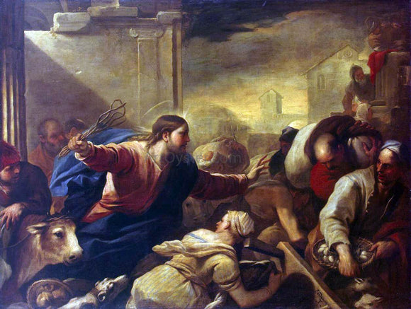  Luca Giordano Expulsion of the Moneychangers from the Temple - Canvas Art Print