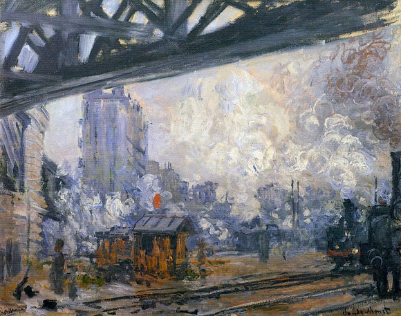  Claude Oscar Monet Exterior View of the Saint-Lazare Station - Canvas Art Print