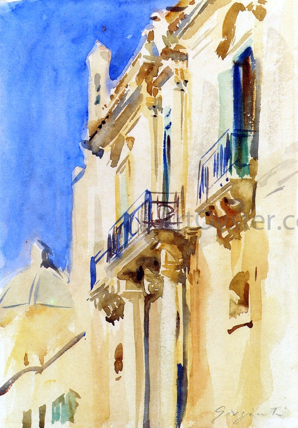  John Singer Sargent Facade of a Palazzo, Girgente, Sicily - Canvas Art Print