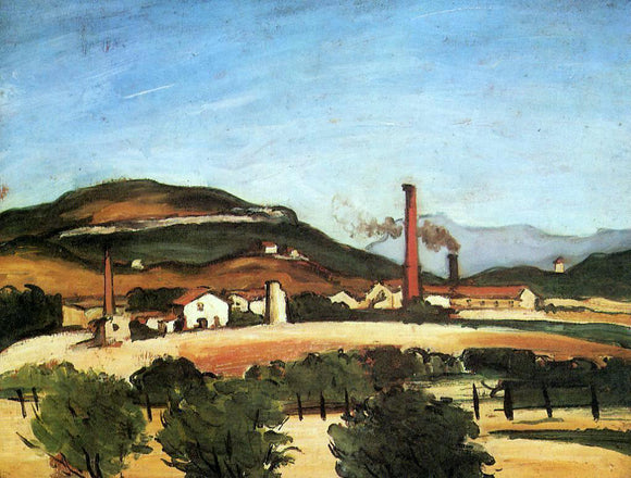  Paul Cezanne Factories Near Mont de Cengle - Canvas Art Print