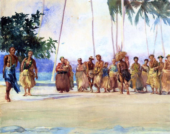  John La Farge Fagaloa Bay, Samoa, 1890, The Taupo, Gaase, Marshalling the Women Who Bring Presents of Food - Canvas Art Print