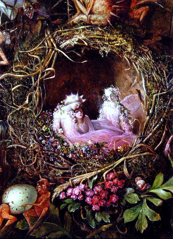  John Anster Fitzgerald Fairies In A Bird's Nest (detail 1) - Canvas Art Print