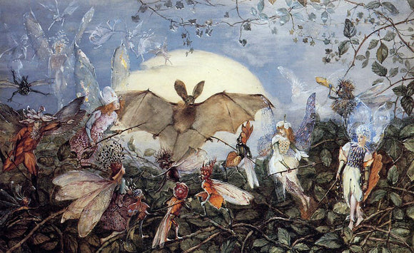  John Christian Fitzgerald Fairy Hordes Attacking a Bat - Canvas Art Print