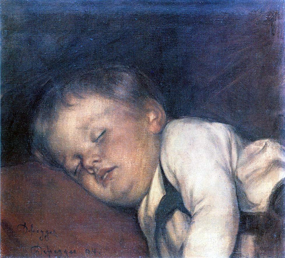  Franz Von Defregger Fallen Asleep - Canvas Art Print
