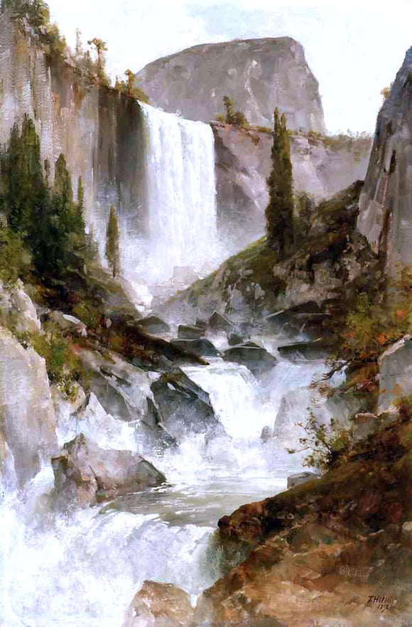  Thomas Hill Falls in Yosemite - Canvas Art Print