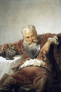  Mihaly Zichy Falstaff with a Tankard of Wine and a Pipe - Canvas Art Print