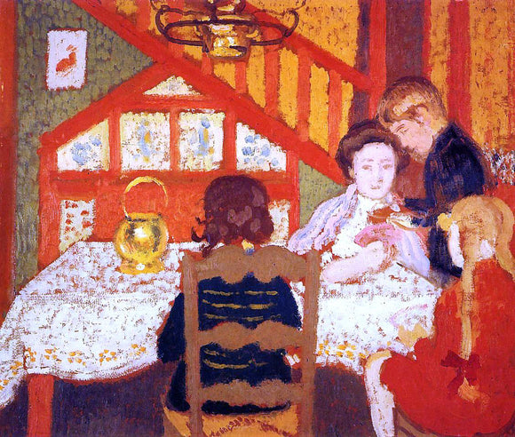  Georges Lemmen Family Gathering in Saint-Idesbald - Canvas Art Print