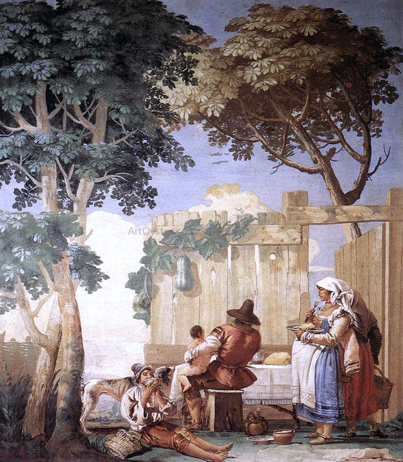  Giovanni Domenico Tiepolo Family Meal - Canvas Art Print