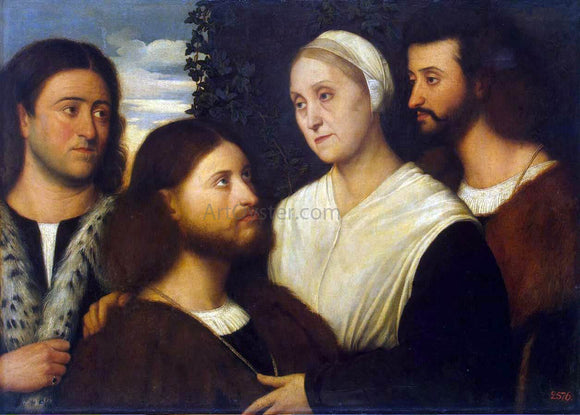  Bernardino Licinio Family Portrait - Canvas Art Print