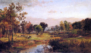  Jasper Francis Cropsey Farm Along the River - Canvas Art Print