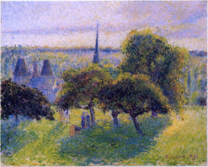  Camille Pissarro Farm and Steeple at Sunset - Canvas Art Print