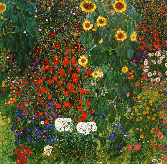  Gustav Klimt A Farm Garden with Sunflowers - Canvas Art Print