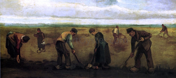  Vincent Van Gogh Farmers Planting Potatoes - Canvas Art Print